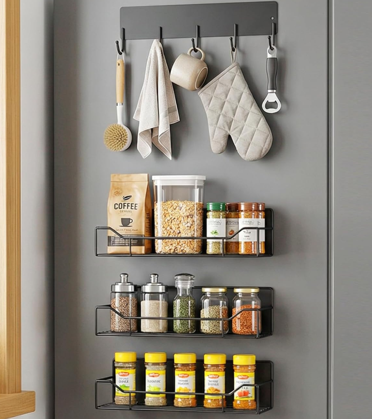 Black Magnetic Refrigerator Storage Bin - Image 2