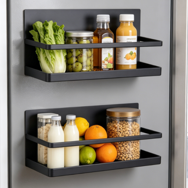 Double-Tier Magnetic Refrigerator Spice Organizer