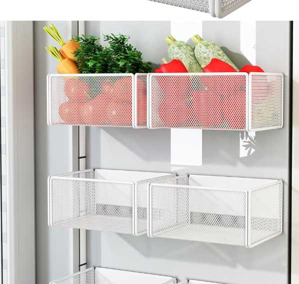 White Magnetic Refrigerator Storage Bin - Image 2