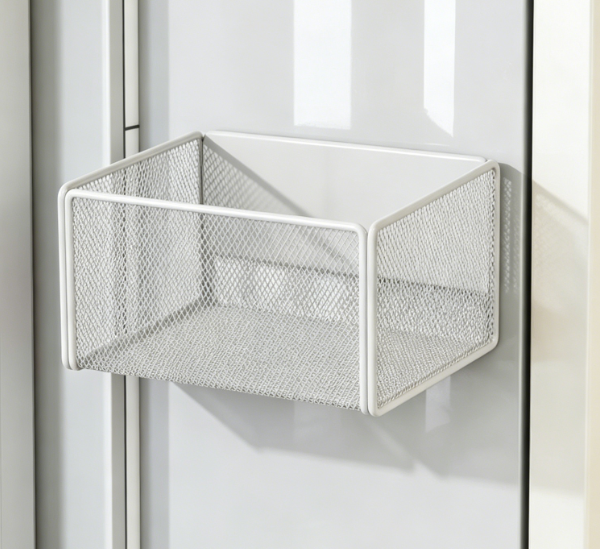 White Magnetic Refrigerator Storage Bin