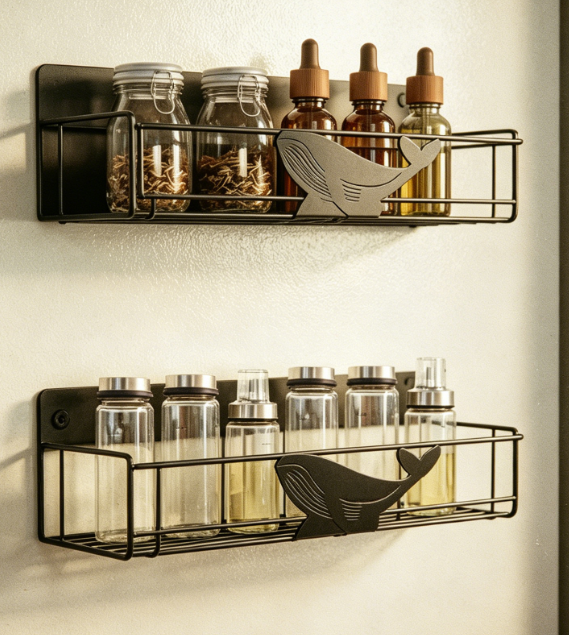 Black Magnetic Refrigerator Spice Organizer - Image 2