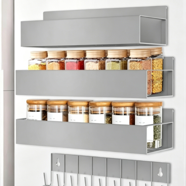 Grey Magnetic Refrigerator Organizer Set