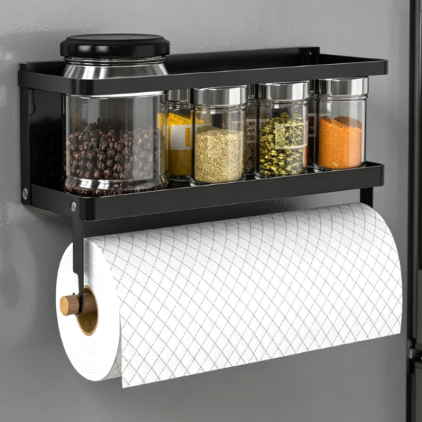 Magnetic Refrigerator Organizer With Hooks