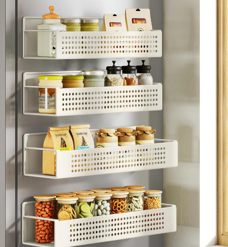 Cream-White Magnetic Refrigerator Organizer - Image 2