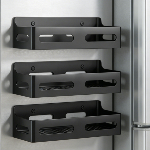 Black Magnetic Refrigerator Organizer Set