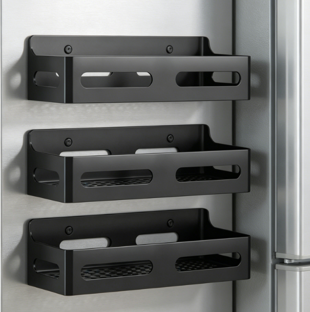Black Magnetic Refrigerator Organizer Set