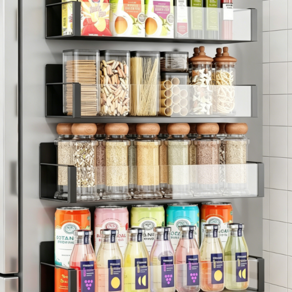 Clear Magnetic Fridge Organizer Set (4-Piece)