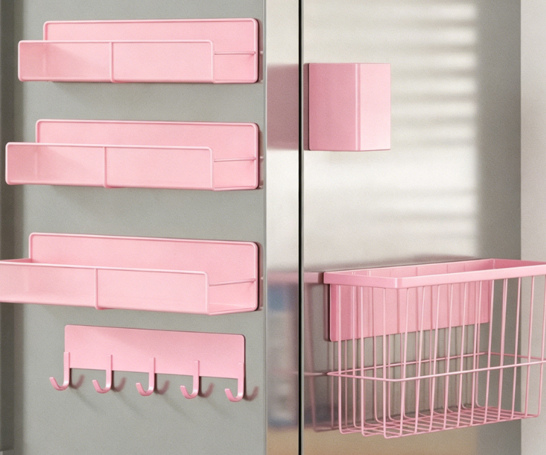 Pink Magnetic Refrigerator Organizer Combo - Image 2