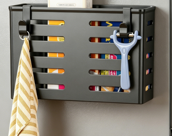 Black Magnetic Fridge Organizer (Single Unit)