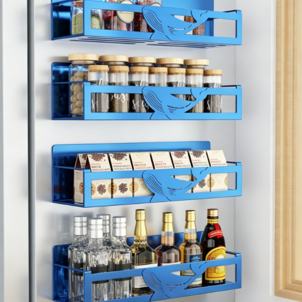 Dark Blue Magnetic Fridge Organizer Set (4-Piece)