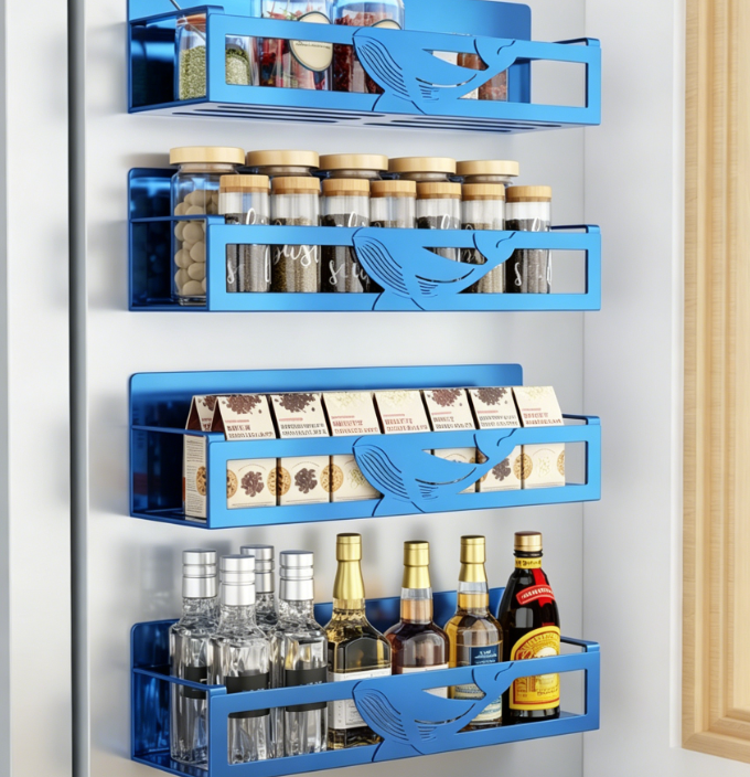 Dark Blue Magnetic Fridge Organizer Set (4-Piece)