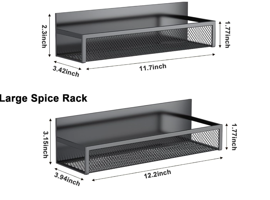 Magnetic Fridge Organizer with Hooks (2-Piece Set) - Image 2