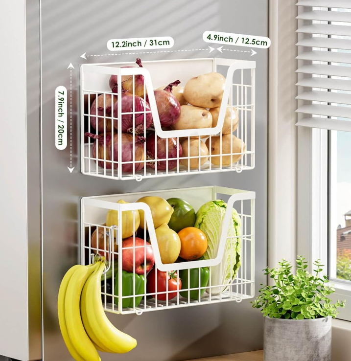 Fruit & Vegetable Style Magnetic Fridge Organizer Set (2-Piece) - Image 2