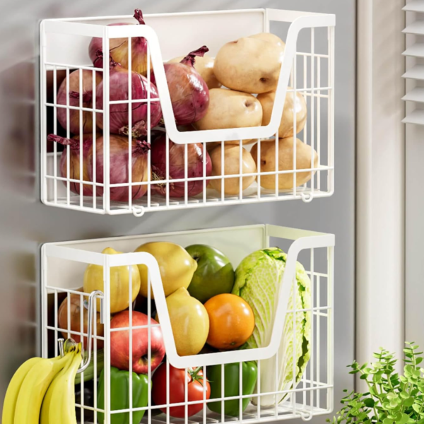 Fruit & Vegetable Style Magnetic Fridge Organizer Set (2-Piece)