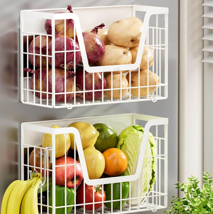 Fruit & Vegetable Style Magnetic Fridge Organizer Set (2-Piece)