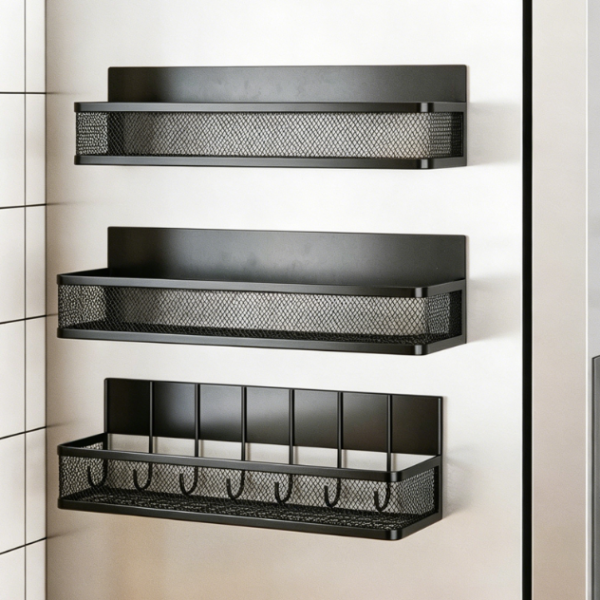 Magnetic Refrigerator Organizer With Hooks