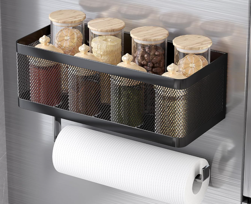 Black Magnetic Fridge Organizer (2-in-1 Combo) - Image 2