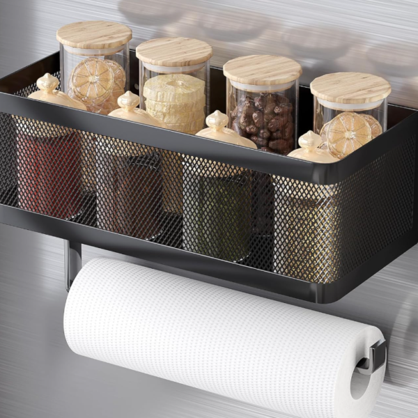 Black Magnetic Fridge Organizer (2-in-1 Combo)