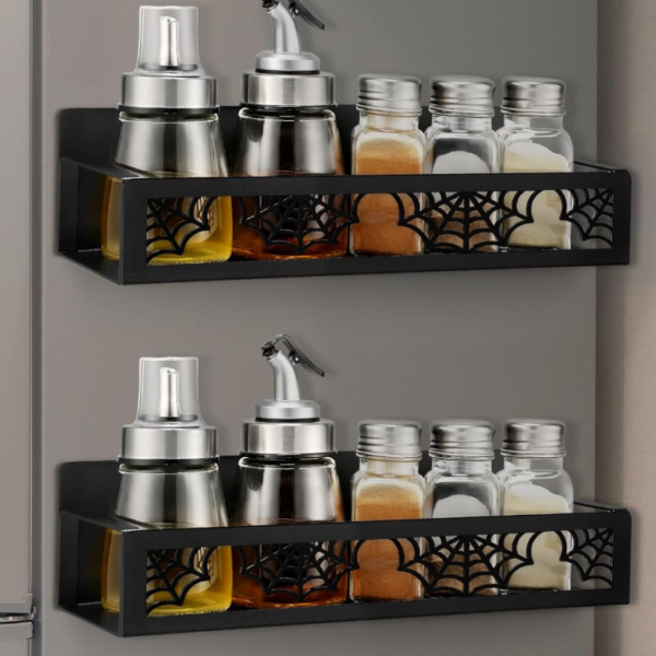 Spider-Web Pattern Magnetic Fridge Organizer Set (2-Piece)