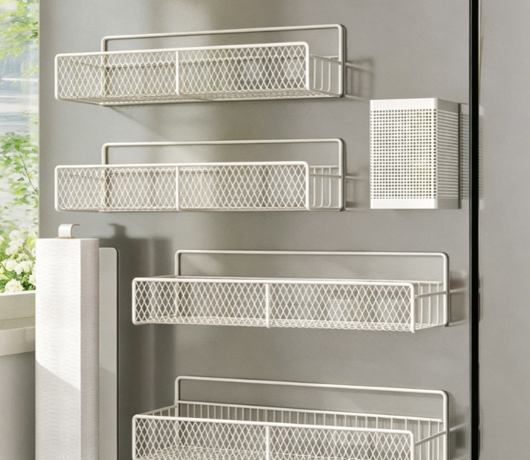 White Magnetic Refrigerator Organizer Set - Image 2